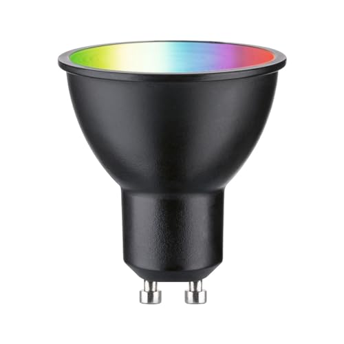 (-63%) Paulmann 29148 Standard 230V Smart Home Zigbee LED Reflektor GU10 350lm 4,8W RGBW+ dimmbar Schwarz matt Leuchtmittel, 2.4 GHz, 350Lm ~ 32W