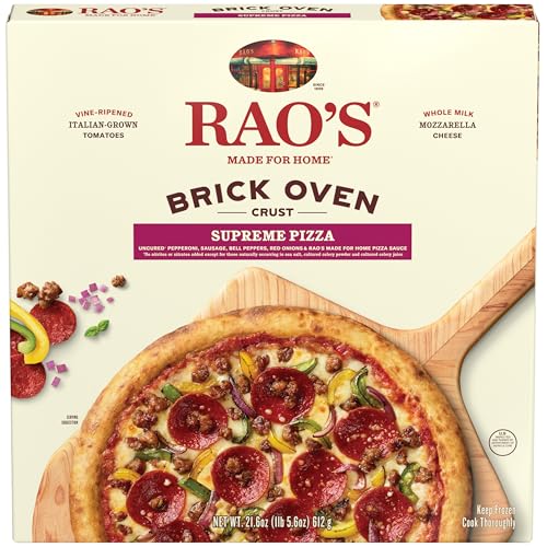 Rao's Made for Home Frozen Pizza - Supreme, Brick Oven Crust, Premium Quality, Fresh Shredded Whole Milk Mozzarella Cheese
