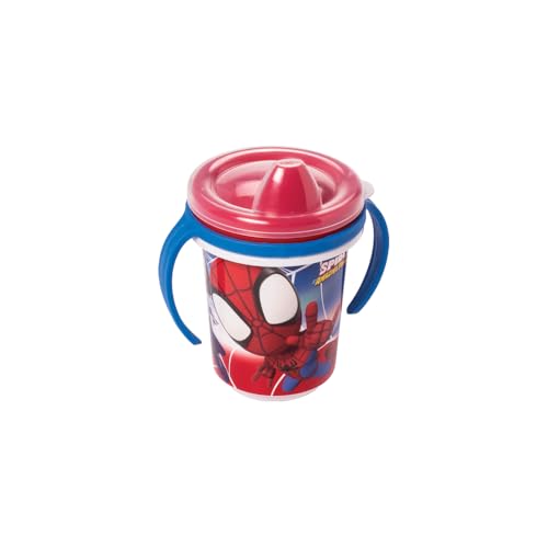 Plasutil Copo Plástico com Alças e Bico Treinamento Spidey 320ml