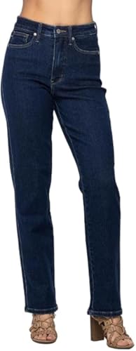Judy Blue Women's High Waist Tummy Control Classic Straight Jeans 88575 (11) Blue