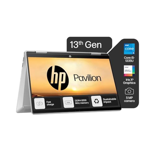 HP Pavilion x360, 13th Gen Intel Core i5-1355U Laptop (16GB DDR4, 512GB SSD),Touchscreen,IPS, 14''(35.6cm) FHD,Win 11, M365 Basic(1yr), Office Home 24