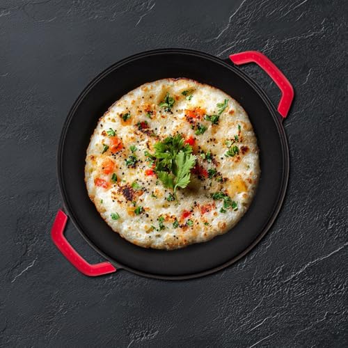 Pigeon by Stovekraft Pre-Seasoned Cast Iron Tawa 30 cm | Pre-Seasoned with 100% Vegetable Oil | Naturally Nonstick | High Pressure Casting | Toxin-Fre