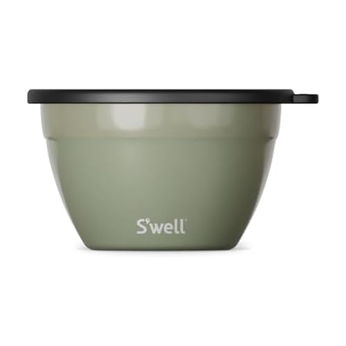 S'well Stainless Steel Salad Bowl Kit 64oz, Mountain Sage, Comes with 2oz Mini Canister and Removable Tray for Organizat