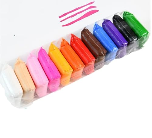 Eclet Air Dry Clay for Kids, Pack of 12 Multicolor Soft Modeling Clay for DIY Art & Craft, Creative Sculpting, School Projects, Clay Making & Fun Lear