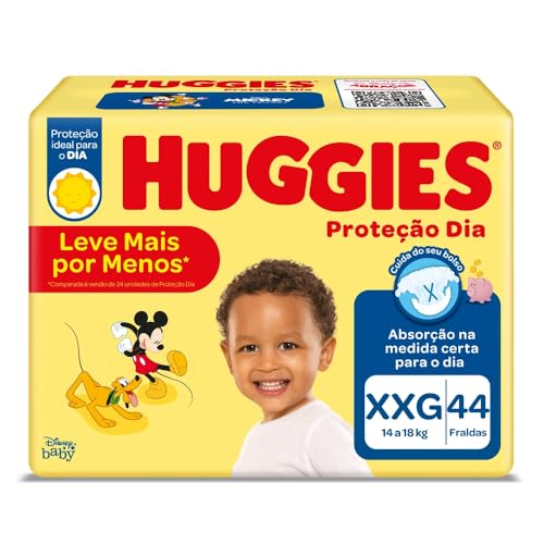 Huggies Fralda Proteção Dia Tam. XXG - 44 fraldas