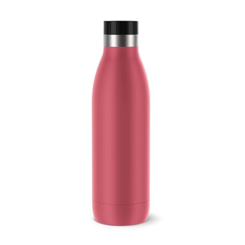 (-41%) Emsa Bludrop Isolier-Trinkflasche, 0,7 Liter, 100% dicht, Quick-Press Verschluss, Ergonomischer 360° Trinkgenuss,12h warm, 24h kühl, einfache Reinigung, Edelstahl, Pulverbeschichtung, Koralle, N31123