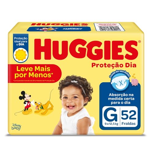 Huggies Fralda Proteção Dia Tam. G - 52 fraldas