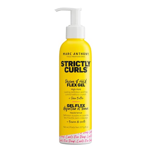 Marc Anthony Define & Hold Flex Hair Styling Gel, Strictly Curls - Medium to Coarse Curls - High Hold, Long-Lasting Frizz Control & Added Shine with Shea Butter - Anti-Frizz Hair Products for Women