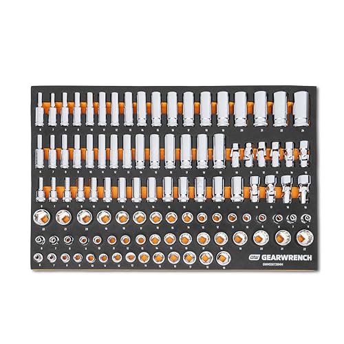 GEARWRENCH 104 Piece 3/8” Drive Master Metric Socket Set in Foam Storage Tray - GWMSSKT38MM