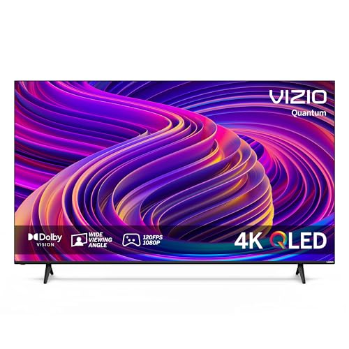 VIZIO 65-inch Quantum 4K QLED Smart TV with Dolby Vision, 120FPS @ 1080p PC Gaming, WiFi 6, Bluetooth Headphone Capable, Apple AirPlay, Chromecast Built-in (New)- M65Q6-L4