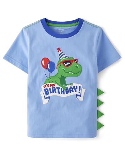 Gymboree,and Toddler Embroidered Graphic Short Sleeve T-Shirts,Birthday Dino,6