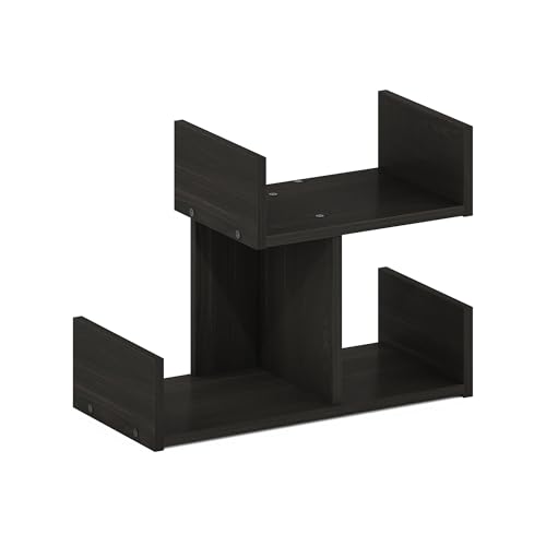 Furinno Hermite Wooden Desktop Bookshelf Storage Organizer for Home and Office Supplies, Espresso