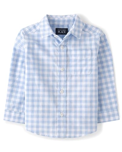 The Children's Place,and Toddler Poplin Long Sleeve Button Down Shirt,4T