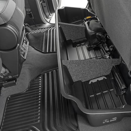 Rough Country Under Seat Storage for Chevy Silverado 1500 (2019-2025) & 2500HD/3500HD (2020-2025) Double Cab - Custom-Fit, Durable, Anti-Skid Thermoplastic