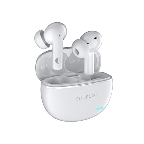 CELLECOR BROPODS CB44 TWS Earbuds | Ultra Low Latency | ENC | Type-C (White)