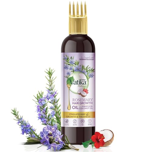 DABUR Vatika Rosemary Hair Growth Oil With Hibiscus & Coconut Oil - 100Ml | Stimulates Hair Growth And Thickness | Reduces Hair Fall | Co-Created With