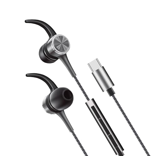 Geonav Fone de Ouvido Flex Digital com fio, Intra Auricular, conector USB-C, com microfone, ponteiras magnéticas, controlador multifunções, ESFNUSG, Cinza Espacial
