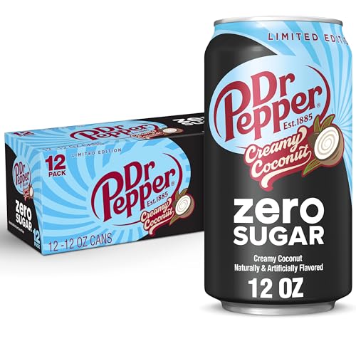 Dr Pepper Zero Sugar Creamy Coconut Soda, 12 fl oz cans, 12 Pack : Grocery & Gourmet Food