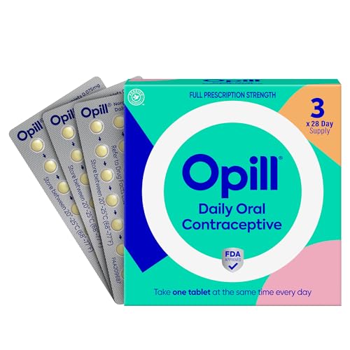 Opill, Daily Oral Birth Control Pills, Over-The-Counter Progestin-Only Contraceptive, FDA-Approved & Estrogen-Free, 84 Count