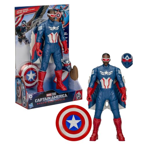Marvel Avengers Captain America: Brave New World Flight Mode Action Figure with Accessories, 9-Inch-Scale (22 cm) Super Hero Toys for Kids Ages 4+