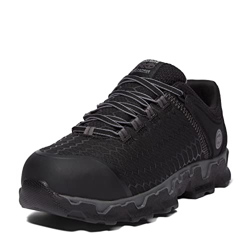Timberland PRO Men's Powertrain Sport Alloy Safety Toe Industrial Athletic Work Shoe, Black/Grey-2024 New, 11 W