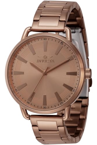 Invicta Lady's Wildflower 38mm Stainless Steel Quartz Watch, Brown (Model: 46336)