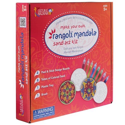 Kulture Khazana: Make Your Own Rangoli Mandala Sand Art Ki - Mess-Free Craft, DIY Glitter Sand Art, India & South Asian Culture Activity, Kids Ages 5+