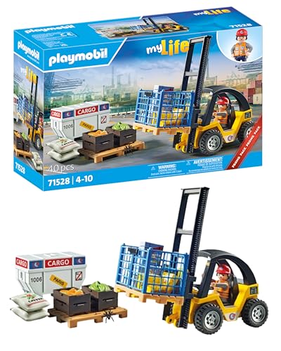 (-34%) PLAYMOBIL | MyLife | Promo Pack | Gabelstapler mit Fracht | Spielzeug für Kinder ab 4 Jahren | 71528