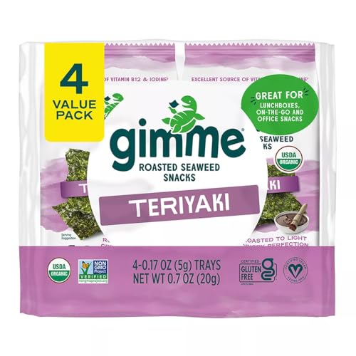 Seaweed Teriyaki 4 Count Organic Roasted Seaweed Sheetsketo Vegan