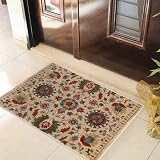SUPERIOR — Superior Indoor Small Area Rug, Jute Backing Rugs for Living Room, Dining Room, Kitchen, Office, Entryway, Unique Vintage Botanical Home Floor Decor, Gulistan Collection, 2' x 3', Ivory