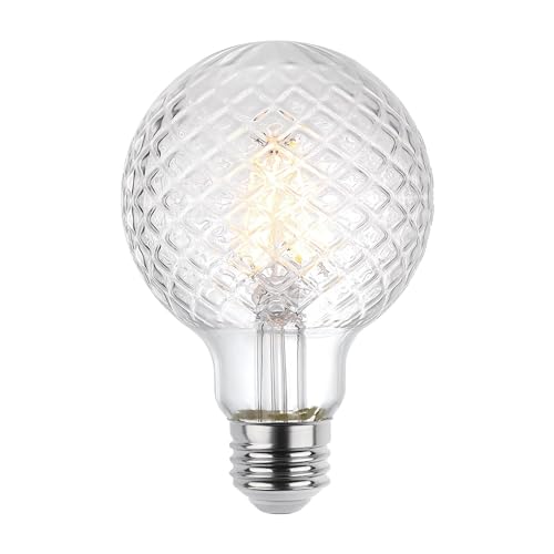 Westinghouse 5268000 5.5 Watt (40 Watt Equivalent) Cut Glass G25 Dimmable Clear Filament LED Light Bulb, Medium Base