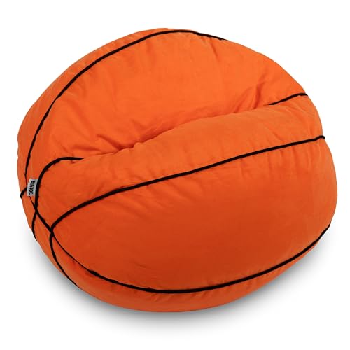Big Joe Sports Ball Child-Sized Bean Bag Chair, Basketball Plush, Soft Polyester, 2.5 feet