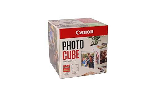 🔥 STARKER PREIS (-44%) Canon Photo Cube Creative Pack, Green - PP-201 Glossy II Photo Paper 5x5" (40 Sheets) + Photo Frame - Compatible with Canon PIXMA Printers