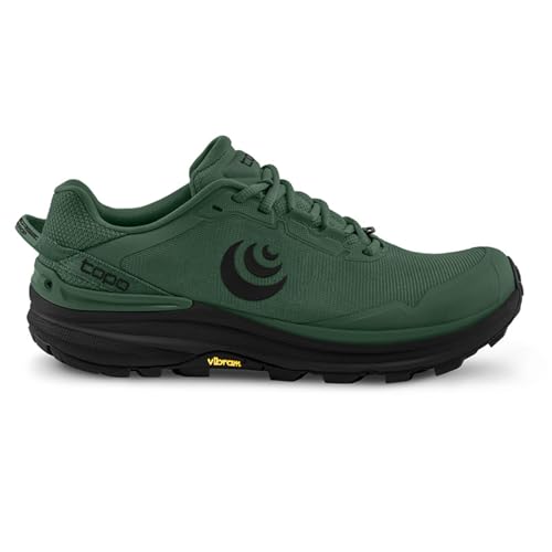 Topo Athletic Men's Traverse Comfortable Cushioned Durable 5MM Drop Hiking Running Shoes, Athletic Shoes for Hiking, Dark Green/Charcoal, Size 10.5