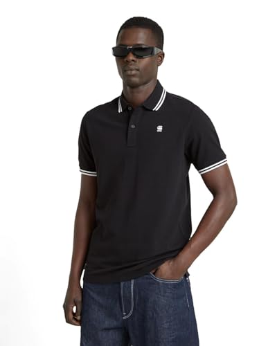 (-40%) G-STAR Herren Dunda Slim Stripe Poloshirt, Schwarz (dk Black D17127-5864-6484), L