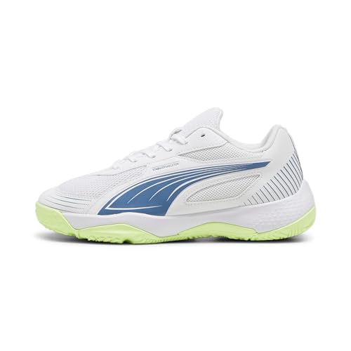 (-48%) Puma Unisex Kinder Solarflash Iii Jr Indoor Court Shoe, Puma White Blue Horizon, 28 EU