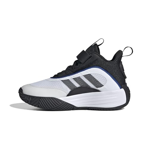 adidas Own The Game 3.0 Basketball Sneaker, White/Black/Black, 4 US Unisex Big Kid