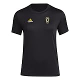 adidas Women's Columbus Crew Local Stoic Short Sleeve Pre-game T-shirt, Black, Medium Tall