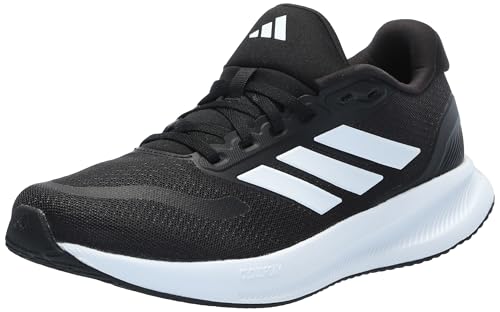 adidas Women's Run Falcon 5 Sneaker, Black/White/Black, 7.5