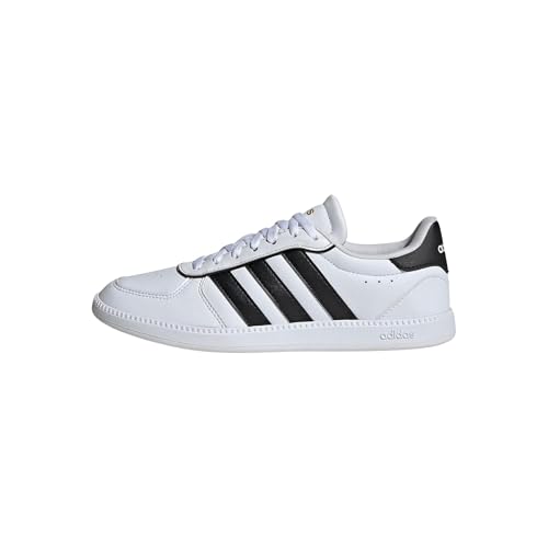 adidas Women's Breaknet Sleek, White/Black/Gold Metallic, 11