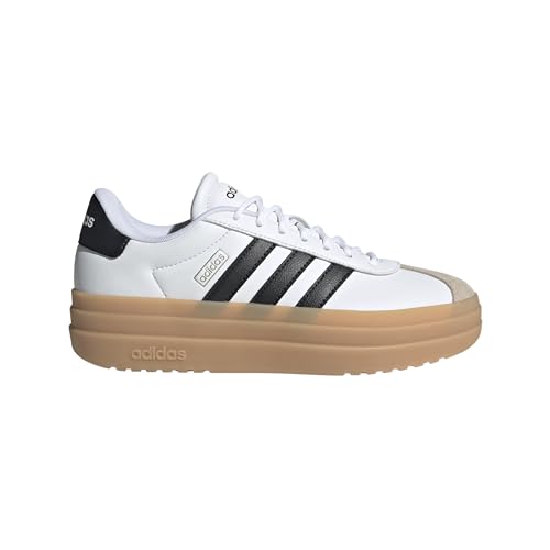 adidas Women's VL Court Bold, White/Black/Wonder Beige, 8.5