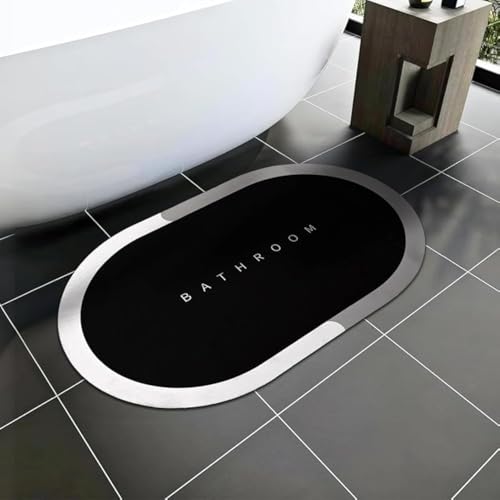 Cortina Pack of 1 Quick Dry Water Absorbing Rectangular Silicon Floor Mat | Anti-Skid & Non-Slip Cushion Doormat for Home, Kitchen, Office, Washroom |
