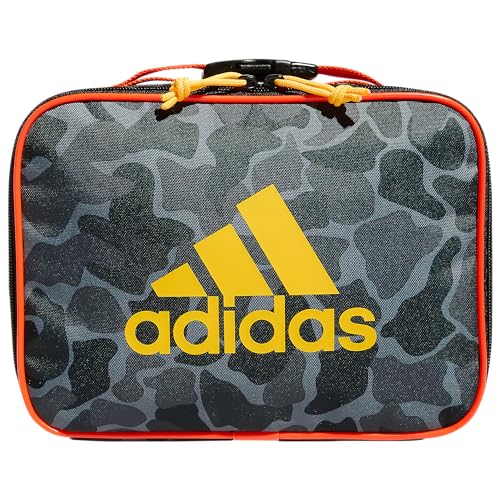adidas Foundation Insulated Lunch Bag for Men and Women, Nomad Camo Grey/Solar Gold/Solar Red
