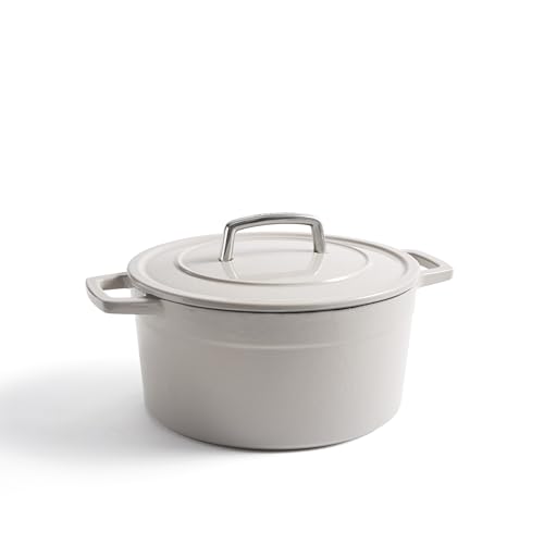 Martha by Martha Stewart 5 QT European Enameled Cast Iron Dutch Oven w/Lid - Cobblestone