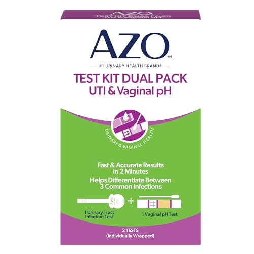 AZO Urinary Tract Infection (UTI) Test Strip + Vaginal pH Test Kit, Fast & Accurate Results, from The #1 Most Trusted Brand, FSA/HSA Eligible
