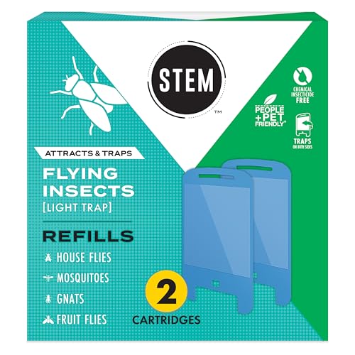 STEM Light Trap Refill Cartridges, Indoor Fruit Fly Trap, Effective Insect Control for Home, Attracts and Traps Flying Insects, Compatible With STEM Light Trap, 2 Count