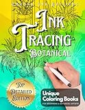 Ink Tracing Botanical Pocket Edition: Flower Coloring Book: Follow the White Lines to Reveal Nature's Beauty. A Fresh Approach to Reverse Coloring: Pen and Ink Artistry for All Ages
