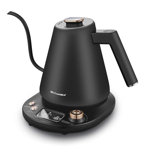 Elite Gourmet EKT3001 1L Digital Water Kettle, 304 Stainless Steel Interior, Programmed Temperatures, Keep Warm Function