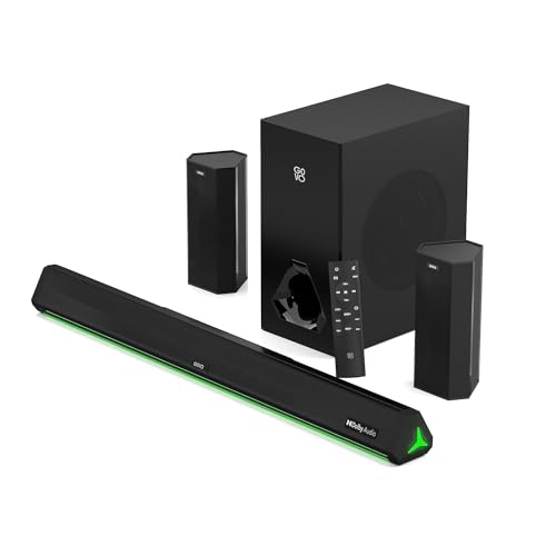 GOVO GOSURROUND 970 | 525W Soundbar, 5.1 Channel Home Theatre with Dolby Audio, 6.5" subwoofer, Opt, AUX, USB & Bluetooth, 5 Equalizer Modes, Stylish 