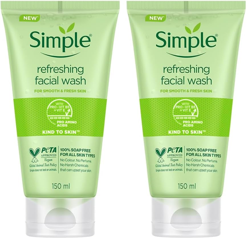 Simple Kind To Skin Refreshing Facial Wash 150 ml (Pack of 2)